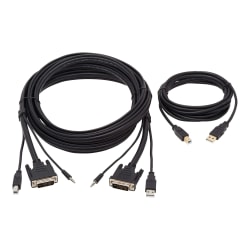 Tripp Lite DVI KVM Cable Kit DVI USB 3.5mm Audio 3xM/3xM+USB M/M Black 10ft - 60 MB/s - Supports up to 2560 x 1600 - Black