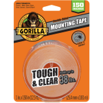 Gorilla Tough & Clear Mounting Tape - 12.50 ft Length x 1in Width - 1 Each - Clear