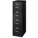 WorkPro 22inD Vertical 4-Drawer Letter-Size File Cabinet, Metal, Black