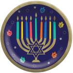 Amscan Hanukkah Joy Paper Plates, 10in, Blue, Pack Of 40 Plates