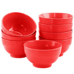 Gibson Home Plaza Cafe 8-Piece Bowl Set, 22 Oz, Red