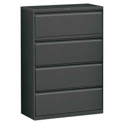 WorkPro 22inD Vertical 4-Drawer File Cabinet, Black