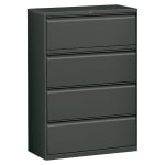 WorkPro 42inW x 18-5/8inD Lateral 4-Drawer File Cabinet, Charcoal