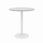 KFI Studios Eveleen Round Outdoor Bistro Patio Table, 41inH x 36inW x 36inD, Fashion Gray/White