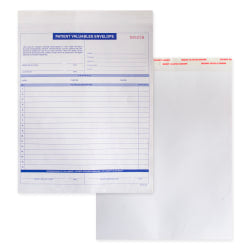 Patient Valuable Form And Paper Envelope, Sequentially Numbered, 3-Part, 9in x 12in, Pack Of 1,000 Sets