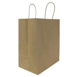 Karat Kraft Malibu Paper Shopping Bags, Brown, 14in x 7 1/2in x 12in, Case Of 250 Bags