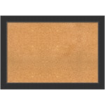 Amanti Art Cork Bulletin Board, 41in x 29in, Natural, Corvino Black Wood Frame