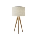 Adesso Director Table Lamp, 26 1/4inH, Off-White Shade/Natural Base