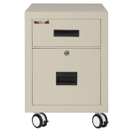 FireKing 18inW Vertical 2-Drawer Mobile 30-Minute Fire Rated Locking Fireproof File Cabinet, Metal, Parchment, White Glove Delivery