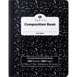 Sparco Composition Notebook, College Ruled, 100 Sheets, Pack Of 12