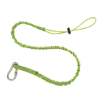 Ergodyne Squids 3101 Extended Stainless Single-Carabiner Tool Lanyards, 15 Lb, 54in, Lime, Pack Of 6 Lanyards