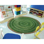 Joy Carpets Feeling Natural Kids Round Area Rug, 5-1/3ft x 5-1/3ft, Pine