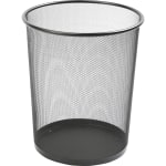 Lorell Mesh Waste Bin, Round, Black