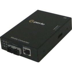 Perle S-110-S1SC40U - Fiber media converter - 100Mb LAN - 10Base-T, 100Base-TX, 100Base-BX - RJ-45 / SC single-mode - up to 24.9 miles - 1310 (TX) / 1550 (RX) nm