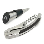 Edgecraft Vinturi Waiters Corkscrew With Bottle Stopper, Chrome