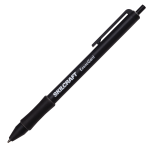 SKILCRAFT EconoGard Retractable Ballpoint Pens With Antimicrobial Protection, Medium Point, Black Barrel, Black Ink, Pack Of 12