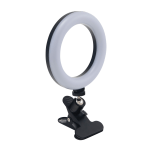 Realspace 6in LED Ring Light With Clip-On Monitor Mount Or Tripod Stand, Adjustable, 9-5/8inH, Black