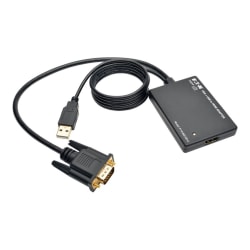 Tripp Lite VGA to HDMI Component Adapter Converter with USB Audio Power VGA to HDMI 1080p - Video converter - VGA - HDMI - black