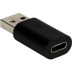 QVS USB 3.1 Male to USB-C Female 5Gbps Compact Conversion Adaptor - 1 x Type A USB Male - 1 x Type C USB 3.1 USB Female - Black