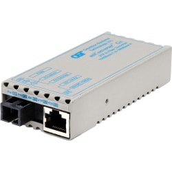 Omnitron miConverter Gx - Fiber media converter - GigE - 1000Base-T, 1000Base-X - RJ-45 / SC single-mode - up to 24.9 miles - 1310 (TX) / 1550 (RX) nm