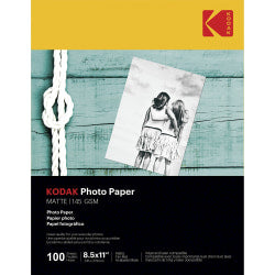 Kodak Glossy Photo Paper - Letter - 8 1/2in x 11in - Glossy - 50 / Pack - Smear Proof, Smudge Proof - White