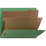 Nature Saver Letter  Classification Folder - 8 1/2in x 11in - End Tab Location - 2 Divider(s) - Green - - 10 / Box