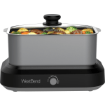 West Bend 5-Quart Oblong Slow Cooker, Silver