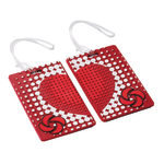 Samsonite PVC ID Tags, 4inH x 3inW x 1/16inD, True Love Red, Pack Of 2