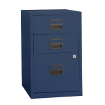 Bisley 14-13/16inD Vertical 3-Drawer Under-Desk File Cabinet, Navy