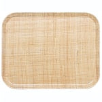 Cambro Camtray Rectangular Serving Trays, 14in x 18in, Rattan, Pack Of 12 Trays