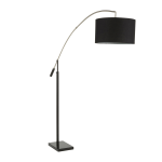 LumiSource Milan Floor Lamp, 72-3/4inH, Black Shade/Black Marble Base