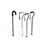 Medline Guardian Offset-Handle Fashion Aluminum Canes, Black, Case Of 6