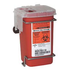 Medline Multipurpose Biohazard Sharps Containers, 12 Quarts, 24in x 20in x 29 7/16in, Red, Case Of 12