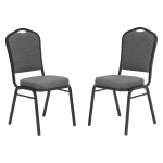 National Public Seating 9300 Series Deluxe Upholstered Banquet Chairs, Natural Graystone/Black, Pack Of 2 Chairs