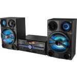 Supersonic IQ-9000BT Mini Hi-Fi System - 100 W RMS - Black - DVD Player, CD Player - FM - CD-R, DVD-R - 2 Speaker(s) - DVD Audio, CD-DA, MP3, WMA - USB - Remote Control