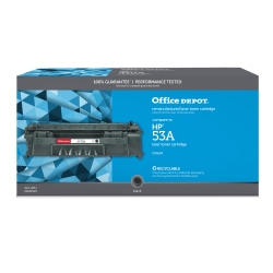 Office Depot Brand Remanufactured Black Toner Cartridge Replacement For HP 53A