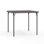 Flash Furniture Square Bi-Fold Plastic Folding Table, 28-1/2inH x 34inW x 34inD, Black/Dark Gray