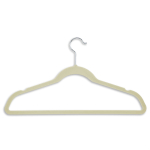 Honey-Can-Do Velvet-Touch Suit Hangers, 9 1/2inH x 1/4inW x 17 3/4inD, Ivory, Pack Of 20