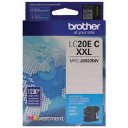 Brother LC20 Extra-High-Yield Cyan Ink Cartridge, LC20EC