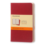 Moleskine Cahier Journals, 3-1/2in x 5-1/2in, Ruled, 64 Pages, Cranberry Red, Set Of 3 Journals