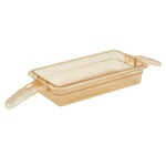 Cambro H-Pan High-Heat Food Pans, Double Handle, 6-15/16inH x 12-3/4inW x 2-1/2inD, Amber, Pack Of 6 Pans