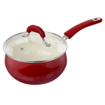 Oster Corbett Aluminum Nonstick Saucepan, 3.1 Qt, Red