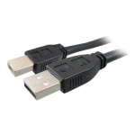 Comprehensive Pro AV/IT Active USB A Male to B Male 25ft - 25 ft USB Data Transfer Cable - First End: 1 x Type A Male USB - Second End: 1 x Type B Male USB - 480 Mbit/s - Extension Cable - 24/22 AWG - Matte Black