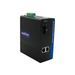 AddOn 100Mbs 2 RJ-45 to 1 SC Industrial Media Converter - Fiber media converter - 100Mb LAN - 10Base-T, 100Base-TX, 100Base-LX - RJ-45 / SC single-mode - up to 12.4 miles - 1310 nm