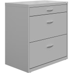 NuSparc 30inW x 17-5/8inD Lateral 3-Drawer File Cabinet, Silver