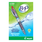 Pilot BeGreen B2P Fine Point Gel Pens, Pack Of 12, Fine Point, 0.7 mm, Barrel, Red Ink