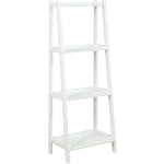 New Ridge Home Goods Dunnsville 60inH 4-Tier Leaning Ladder Bookcase, White