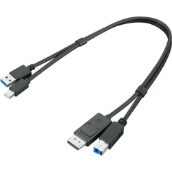 Lenovo ThinkStation USB-A To USB-B Dual Head Cable, 1.41ft, Black