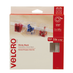 VELCRO Brand Sticky Back Fastener Tape Roll, 3/4in x 5ft, White