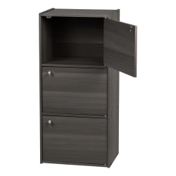 IRIS 35inH 3-Door Storage-Shelf, Gray